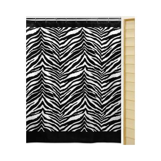 Creative Bath Zebra Shower Curtain, Black/White