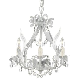 Gallery Floral 4 Light Wrought Iron Crystal Chandelier