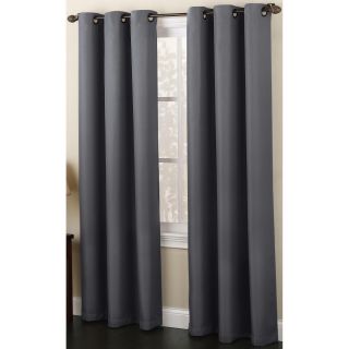 Montego Grommet Top Curtain Panel, Charcoal