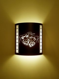 Comedy and Tragedy Mask Theater Sconce (with filmstrip)