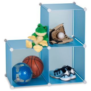 HONEY CAN DO Honey Can Do 3 Pack Storage Cubes, Blue