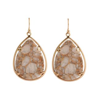 Art Smith by BARSE White Calcite Large Teardrop Earrings, Womens