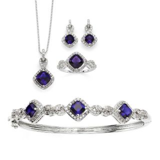 Lab Created Amethyst & Cubic Zirconia Boxed 4 pc. Jewelry Set, Womens