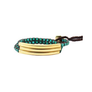 Simulated Turquoise Wrap Bracelet, Blue