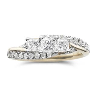 1 CT. T.W. Diamond 3 Stone Engagement Ring, Yellow/Gold, Womens