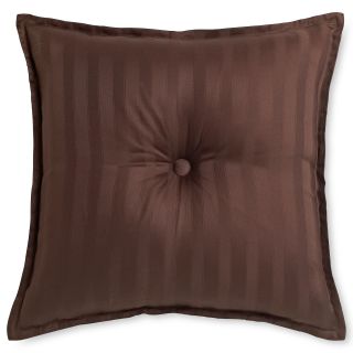 ROYAL VELVET Chocolate Damask Stripe 18 Square Decorative Pillow, Chocolate