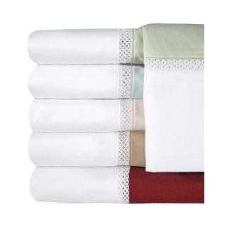 Veratex 500tc Egyptian Cotton Sateen Embroidered Duet Pillowcases, Sage