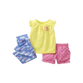 Carters 3 pc. Cat Pajamas   Girls 12m 24m, Yellow, Girls