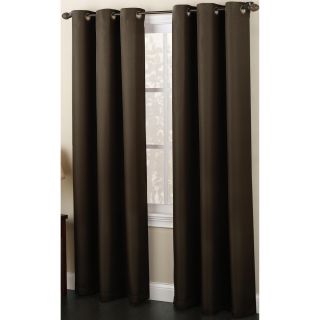 Montego Grommet Top Curtain Panel, Chocolate (Brown)