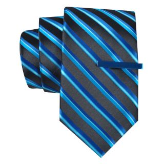 JF J.Ferrar JF J. Ferrar Celebration Stripe Tie, Char/aqua, Mens