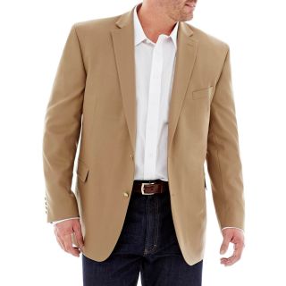 Stafford Hopsack Blazer   Portly, Khaki, Mens