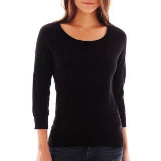 3/4 Sleeve Sweater   Talls, Black, Womens