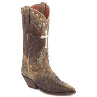Dan Post Anthem Suede Fashion Cowboy Boots, Brown, Womens