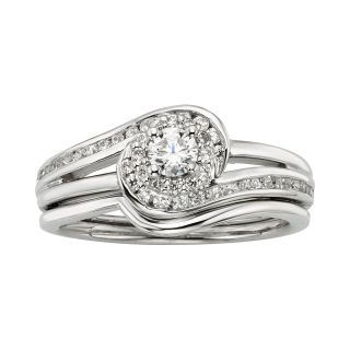 1/2 CT. T.W. Diamond Wedding Ring Set, White, Womens