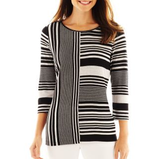 Worthington 3/4 Sleeve Sleeve Top, Black