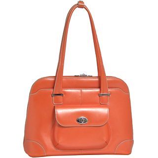 McKlein Avon Leather Briefcase, Orange