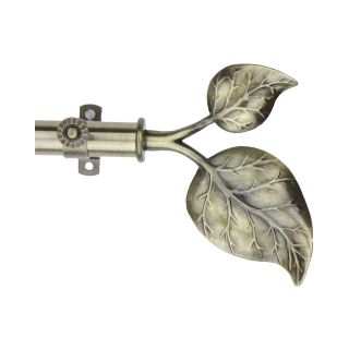 ROD DESYNE Curtain Rod With Ivy Finials, Antique Brass