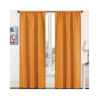 Pairs to Go Capella Woven Solid Rod Pocket Curtain Panel Pair, Orange