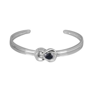 Bridge Jewelry Sapphire & Diamond Accent Knot Cuff Bracelet