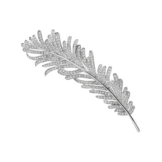 CZ by Kenneth Jay Lane Cubic Zirconia Vintage Feather, Womens