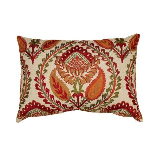 18 Embroidered Center Floral Decorative Pillow, Warm