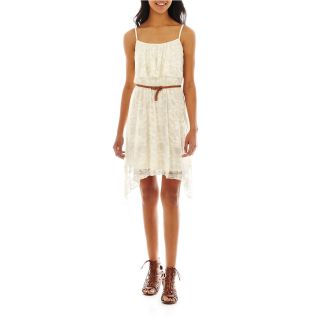 LOVE REIGNS Belted High Low Lace Dress, Ivy