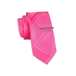 JF J.Ferrar JF J. Ferrar Plaid Tie, Pink, Mens