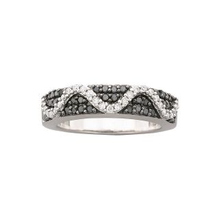 1/2 CT. T.W. Black & White Diamond Ring Sterling Silver, Womens