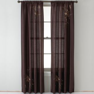Alesandra Rod Pocket Curtain Panel, Chocolate (Brown)