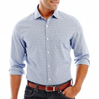 CLAIBORNE Slim Fit Button Front Shirt, Blue, Mens