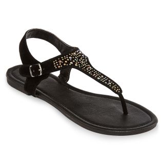 Studded Slingback Sandals, Black, Womens