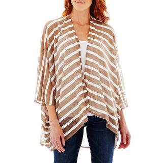 MIXIT Striped Wrap, Taupe, Womens