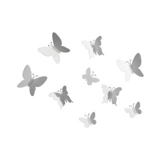 UMBRA Set of 9 Mariposa Butterfly Wall Decor   White