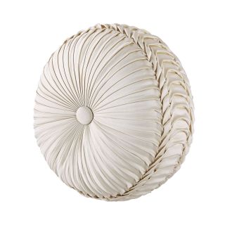 QUEEN STREET Maddison Tufted Round Decorative Pillow, Ivory