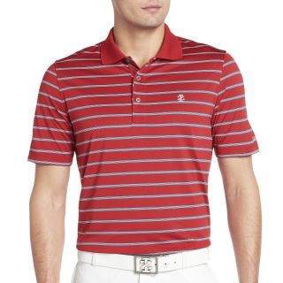 Izod Golf Feeder Striped Polo, Red, Mens