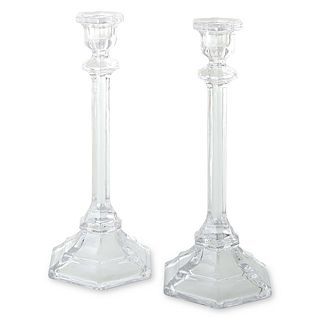 Godinger Harmony Set of 2 Crystal Candle Holders, Clear