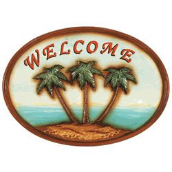 Welcome Sign With Palm Trees