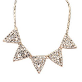 Womens Europeand and America Punk Style (Five Triangles) Rhinestone Fashion Statement Necklace (1 pc)
