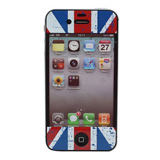 Full Body Union Jack Pattern Screen Protector for iPhone 4 and 4S (Multi Color)