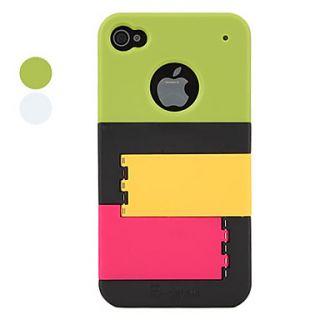 Protective Case with Stand for iPhone 4 and 4S (Multi Color)