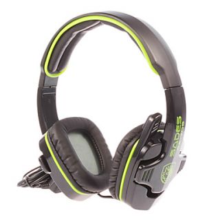 SADES SA 708 USB2.0 7.1 Sound Effect Over Ear Gaming Headphone with Mic and Remote for PC (Blue,Green)
