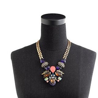 Womens New Style Blue Striped Flowers Necklace