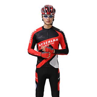 MYSENLAN PN MeshFlex Material Long Sleeve Quick Drying Men Cycling Suits(Black,Red)