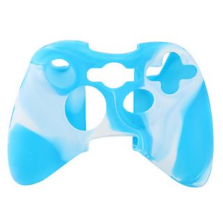 Protective Dual Color Silicone Case for Xbox 360 Controller (White and Blue)