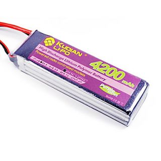 Kudian 11.1V 4200mAh 3S 20C Li Po Battery(T Plug)
