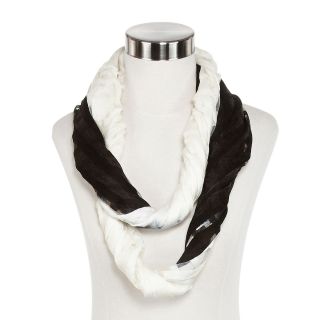 Textured Ombre Print Infinity Scarf, Black, Womens