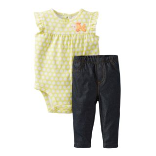Carters Carter s Fish Bodysuit Pant Set   Girls newborn 24m, Yellow, Yellow,