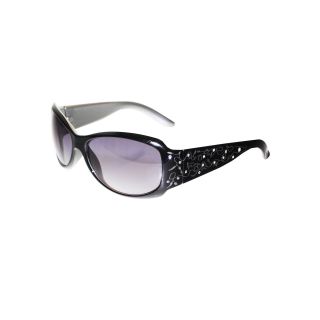 Solargenics Rhinestone Plastic Sunglasses, Black, Womens