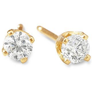 1 CT. T.W. Diamond Stud Earrings 14K Gold, Womens