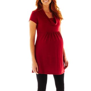 Maternity Cowlneck Tunic, Red